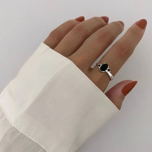 ANEL ZIRCÔNIAS PRETAS PRATA 925 - My Prata Joias