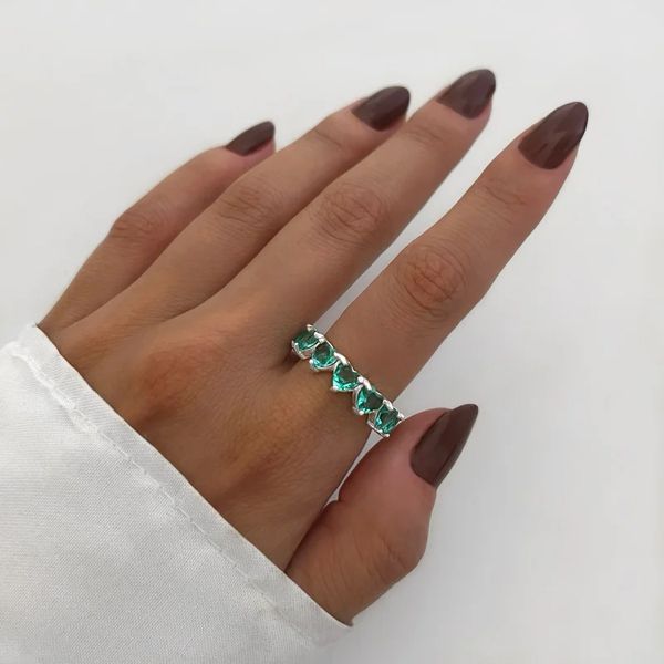 ANEL ARO INTEIRIÇO ZIRCÔNIA CORAÇÃO TURMALINA PRAT... - My Prata Joias