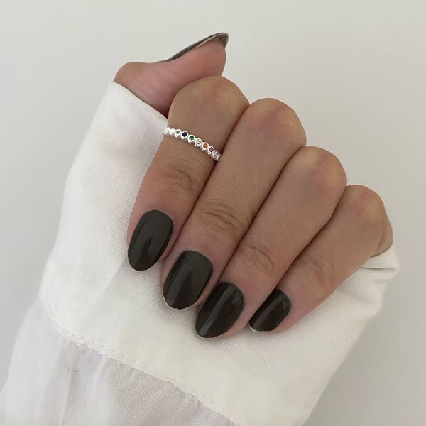 Falange Zirconias Coloridas Prata 925 - My Prata Joias