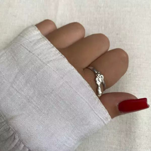 ANEL MENINA PENDURA PRATA 925 - My Prata Joias