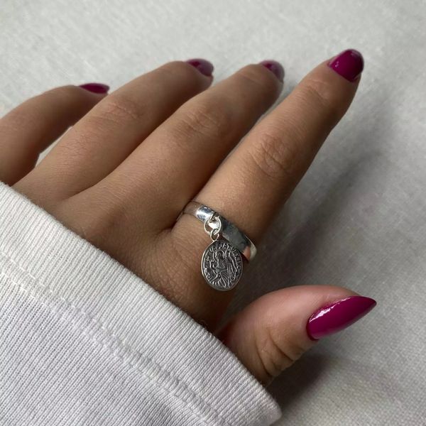 ANEL PLACA DE SÃO BENTO PENDURADA PRATA 925 - My Prata Joias