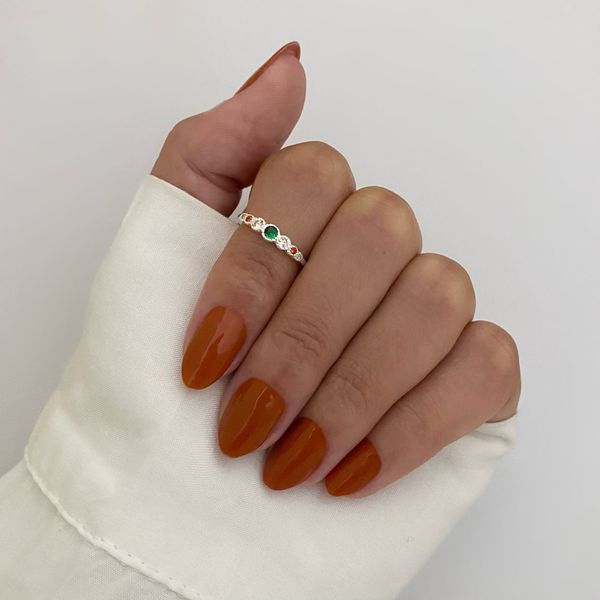 Falange Com Zircônia Colorida - My Prata Joias