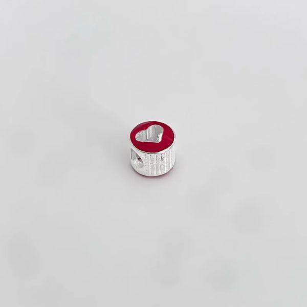 BERLOQUE VERMELHO CORAÇÃO VAZADO PRATA 925 - My Prata Joias