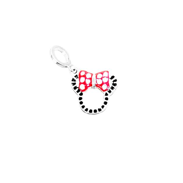 BERLOQUE MINNIE PRETO E VERMELHO PRATA 925 - My Prata Joias