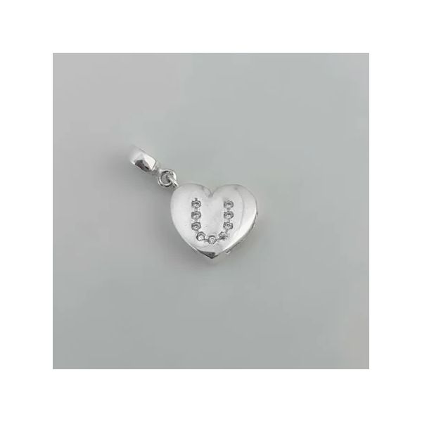 BERLOQUE DE CORAÇÃO LETRA U PRATA 925 - My Prata Joias