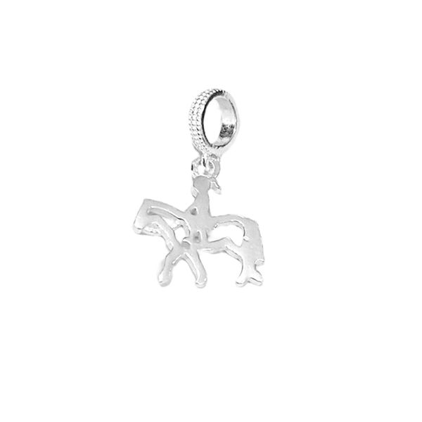 BERLOQUE MENINA ANDANDO A CAVALO PRATA 925 - My Prata Joias