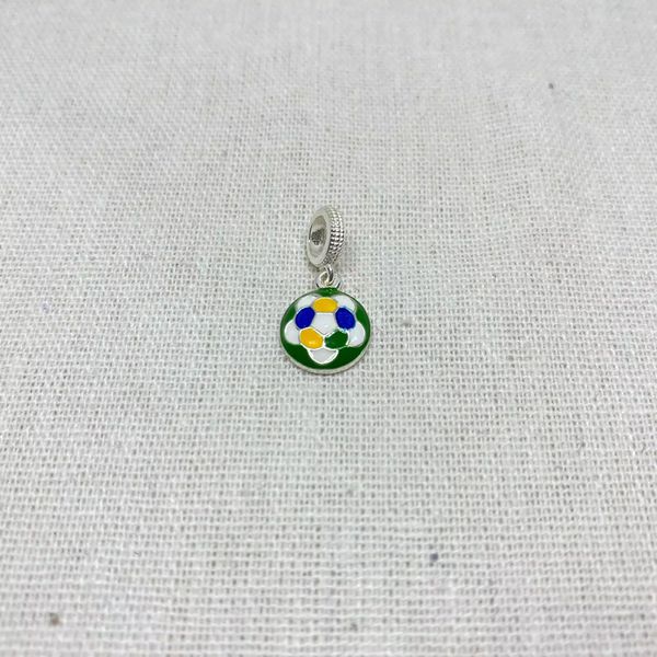 BERLOQUE BOLA VERDE AMARELO BRANCO E AZUL PRATA 92 - My Prata Joias