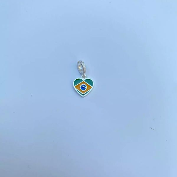 BERLOQUE CORAÇÃO BRASIL PRATA 925 - My Prata Joias