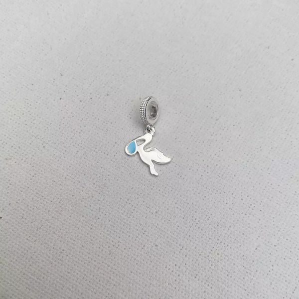 BERLOQUE CEGONHA AZUL PRATA 925 - My Prata Joias