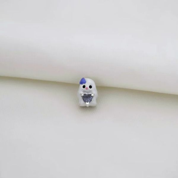 BERLOQUE GATINHO ZIRCÔNIA CORAÇÃO LILÁS PRATA 925... - My Prata Joias