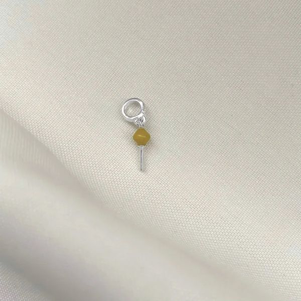 BERLOQUE PIRULITO AMARELO PRATA 925 - My Prata Joias