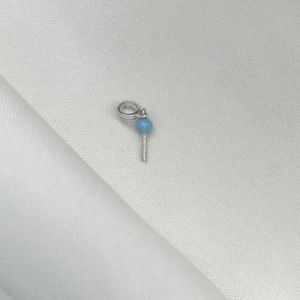 BERLOQUE PIRULITO AZUL CLARO PRATA 925 - My Prata Joias