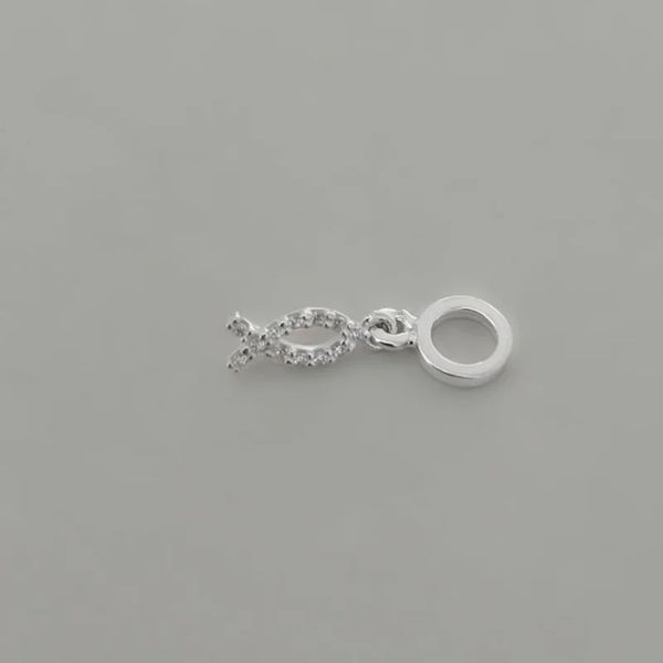 BERLOQUE PEIXE ZIRCÔNIA CRISTAL PRATA 925 - My Prata Joias