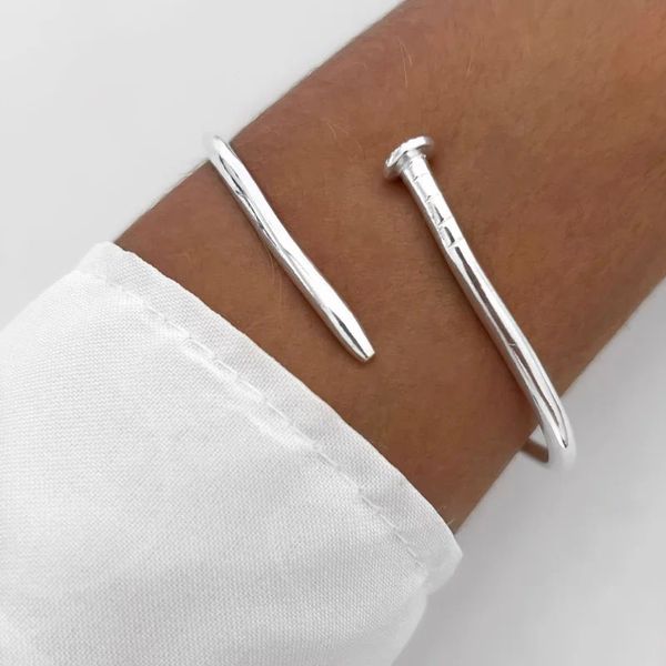 BRACELETE REGULÁVEL PREGO PRATA 925 - My Prata Joias