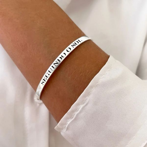 BRACELETE REGULÁVEL SEGUINDO O SOL PRATA 925 - My Prata Joias