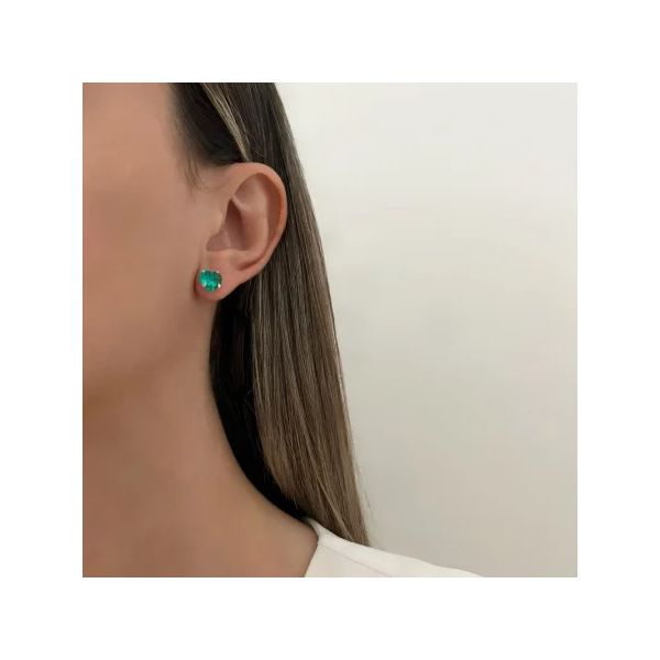 BRINCO CORAÇÃO ZIRCÔNIA VERDE ÁGUA PRATA 925 - My Prata Joias