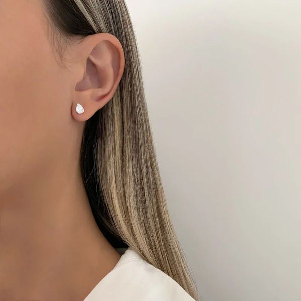 BRINCO GOTA ZIRCÔNIA CRISTAL PRATA 925 - My Prata Joias