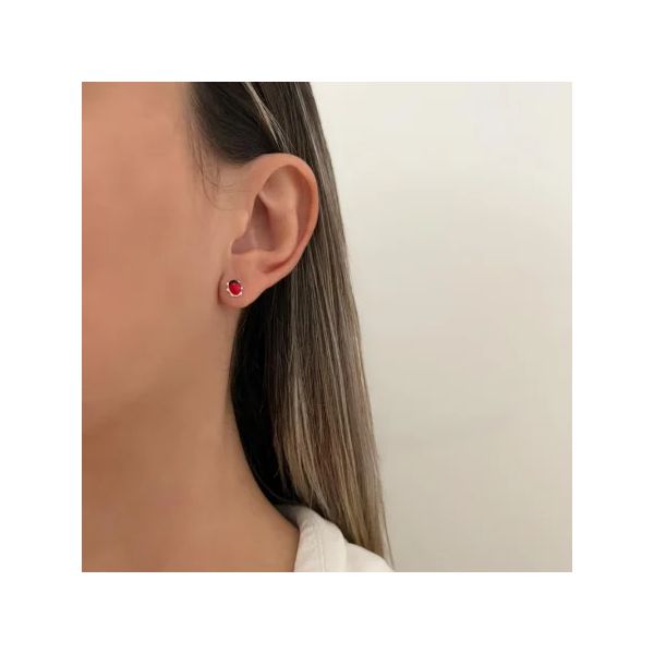 BRINCO JOANINHA VERMELHO TARRAXA BABY PRATA 925 - My Prata Joias