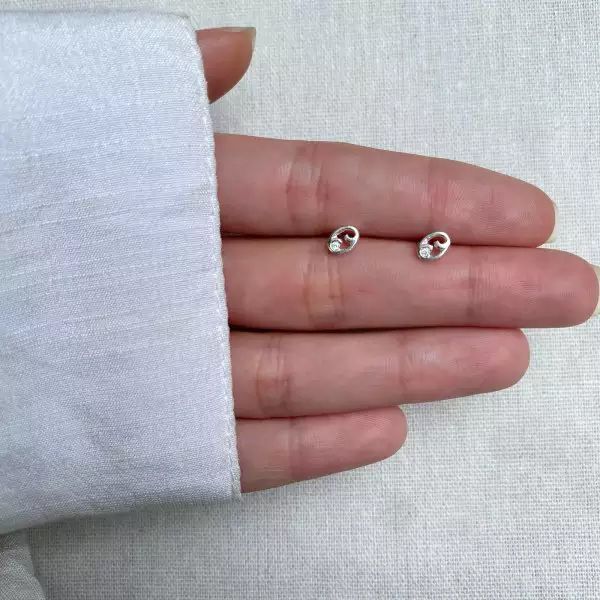 BRINCO SIGNO CÂNCER ZIRCÔNIA CRISTAL PRATA 925 - My Prata Joias