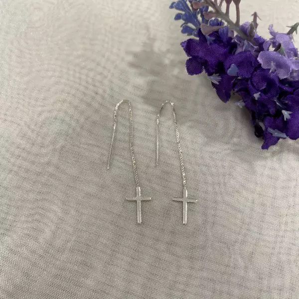 BRINCO ZIRCÔNIA CRUZ PRATA 925 - My Prata Joias