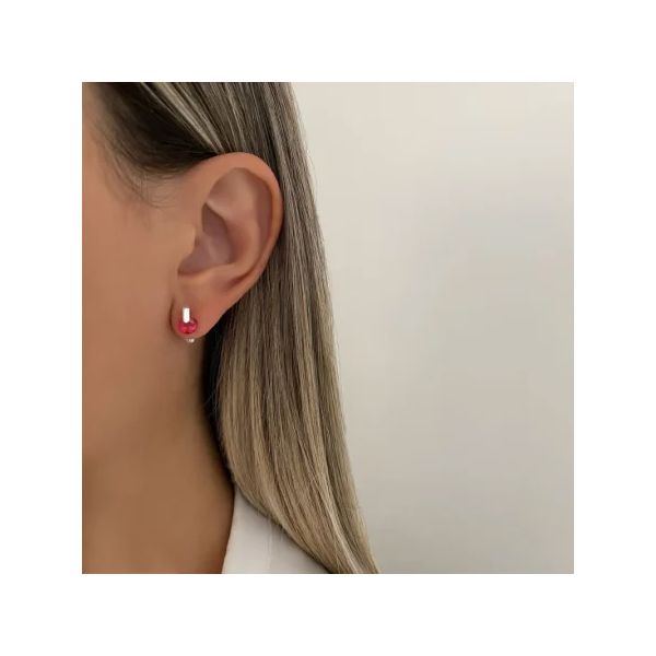 BRINCO ZIRCÔNIA ROSA ESCURO PRATA 925 - My Prata Joias