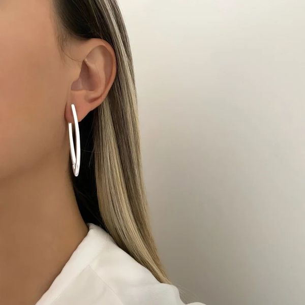 BRINCO LISO PRATA 925 - My Prata Joias