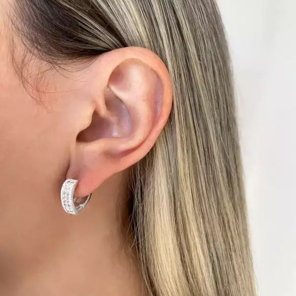 ARGOLINHA GOTA CRAVEJADA CRISTAL G PRATA 925 - My Prata Joias