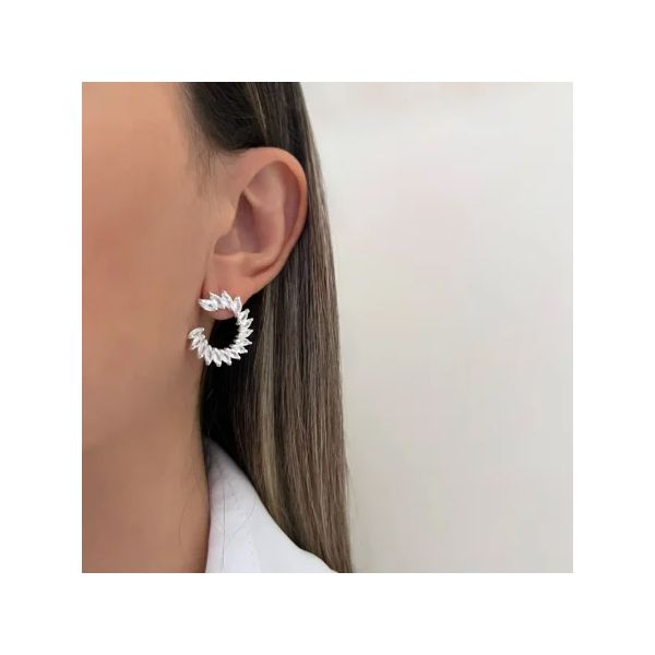 BRINCO ZIRCÔNIA CRISTAL PRATA 925 - My Prata Joias