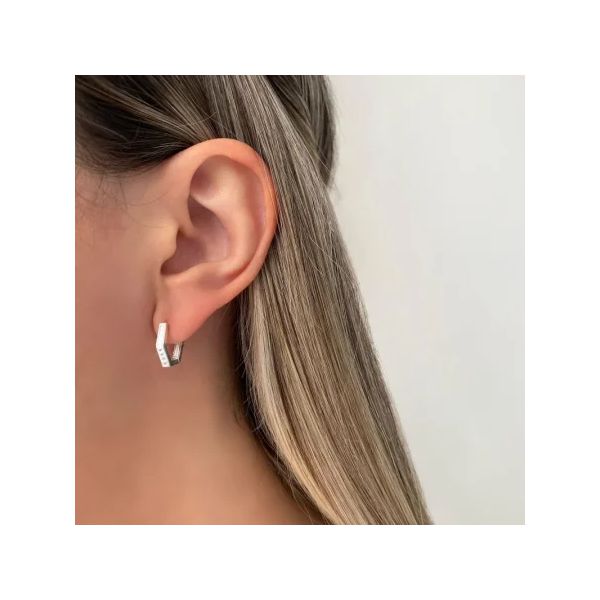 BRINCO ARGOLA CLICK ZIRCÔNIA CRISTAL PRATA 925 - My Prata Joias