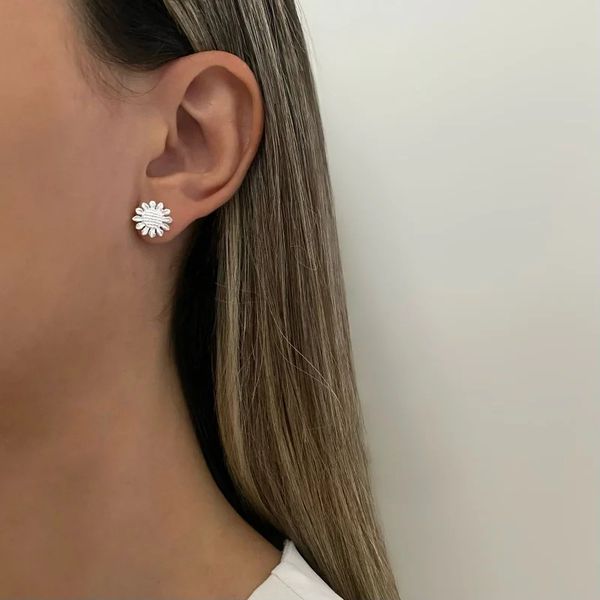 BRINCO GIRASSOL PRATA 925 - My Prata Joias