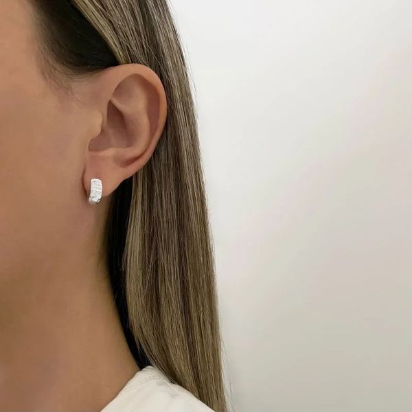 BRINCO ARGOLA CLICK ZIRCÔNIA P PRATA 925 - My Prata Joias