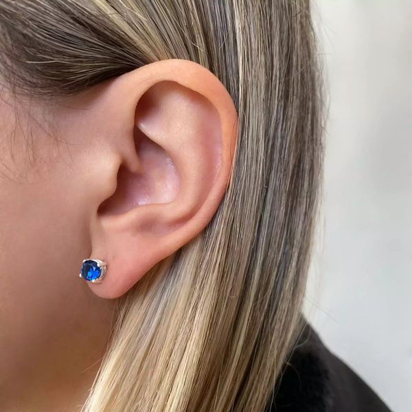 BRINCO ZIRCÔNIA AZUL PRATA 925 - My Prata Joias