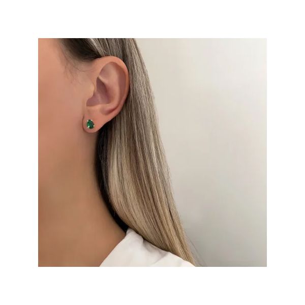 BRINCO GOTA ZIRCÔNIA VERDE PRATA 925 - My Prata Joias