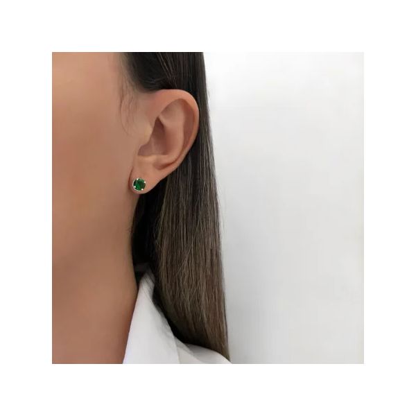 BRINCO REDONDO ZIRCÔNIA VERDE PRATA 925 - My Prata Joias