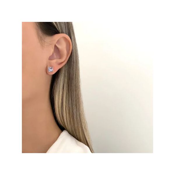 BRINCO QUADRADO ZIRCÔNIA LILÁS PRATA 925 - My Prata Joias