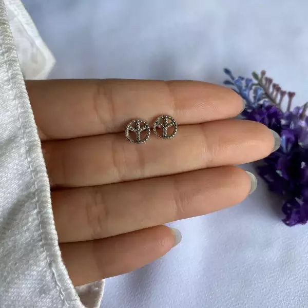 BRINCO SÍMBOLO DA PAZ INDIANO PRATA 925 - My Prata Joias