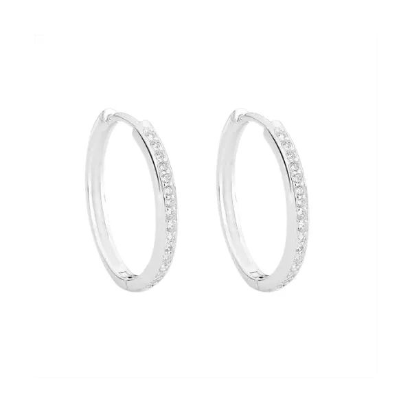 BRINCO ARGOLA ZIRCÔNIA CRISTAL PRATA 925 - My Prata Joias