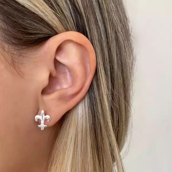 BRINCO FLOR DE LIS PRATA 925 - My Prata Joias
