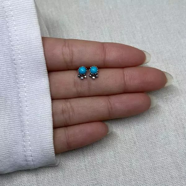 BRINCO PEDRA TURQUESA PRATA 925 - My Prata Joias