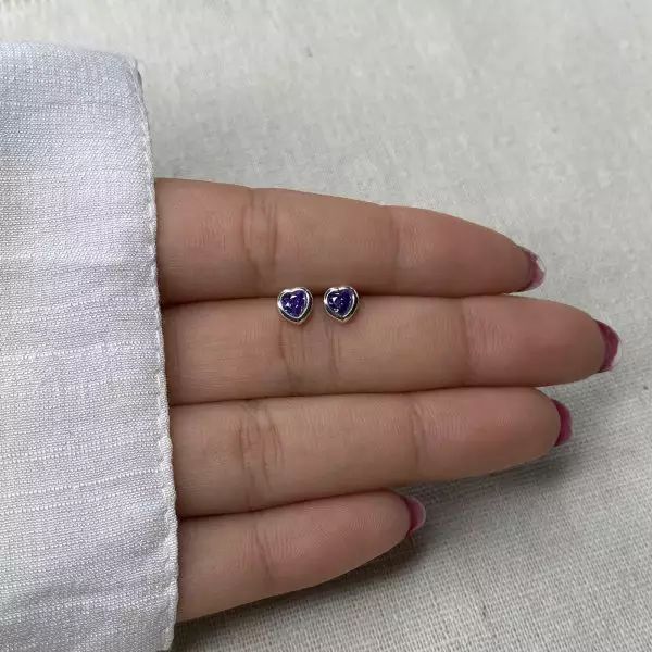 BRINCO CORAÇÃO COM ZIRCÔNIA PRATA 925 - My Prata Joias