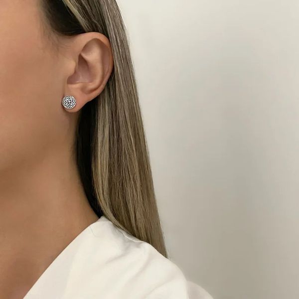 BRINCO REDONDO TRABALHADO ENVELHECIDO PRATA 925 - My Prata Joias