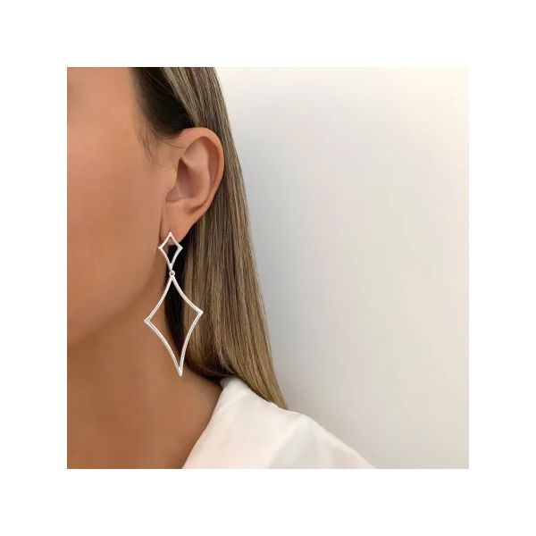 BRINCO GEOMÉTRICO LISO PRATA 925 - My Prata Joias