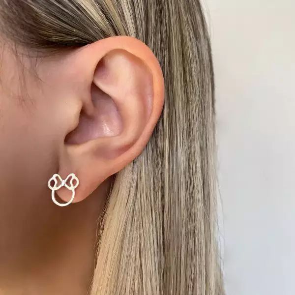 BRINCO MINNIE VAZADO PRATA 925 - My Prata Joias