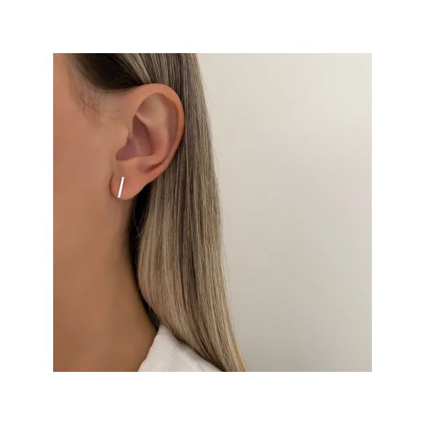 BRINCO PINO LISO PRATA 925 - My Prata Joias