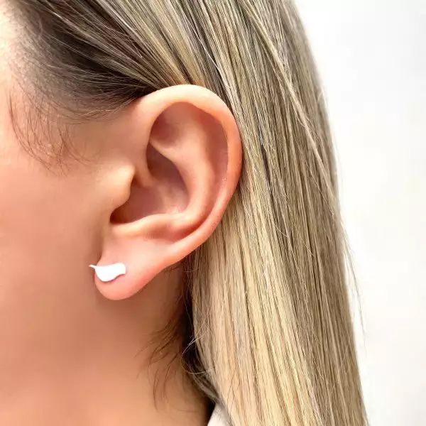 BRINCO PÁSSARO LISO PRATA 925 - My Prata Joias