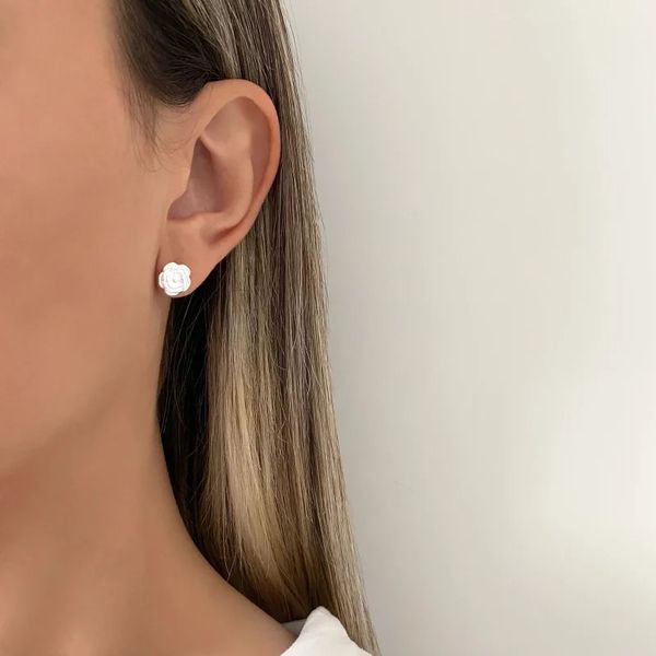 BRINCO FLOR PRATA 925 - My Prata Joias