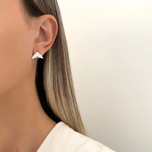 BRINCO RABO DE BALEIA ZIRCÔNIA CRISTAL PRATA 925 - My Prata Joias