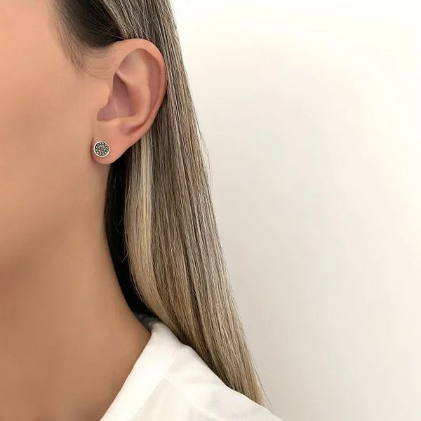 BRINCO REDONDO ENVELHECIDO PEDRA MARCASSITA PRATA ... - My Prata Joias