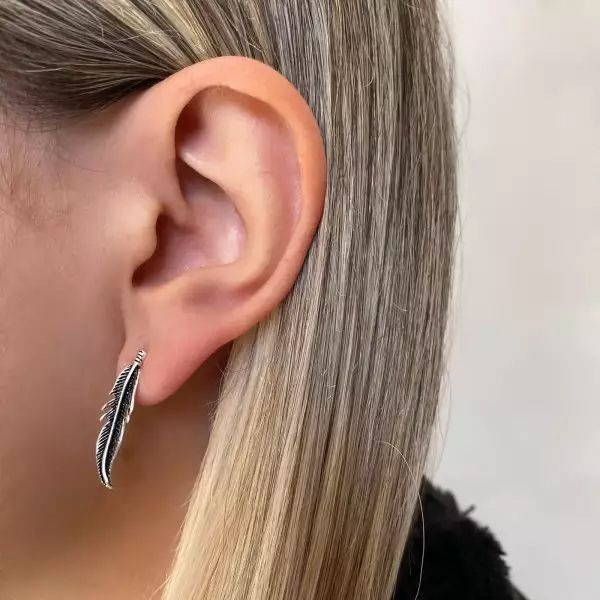 BRINCO FOLHA INDIANO PRATA 925 - My Prata Joias