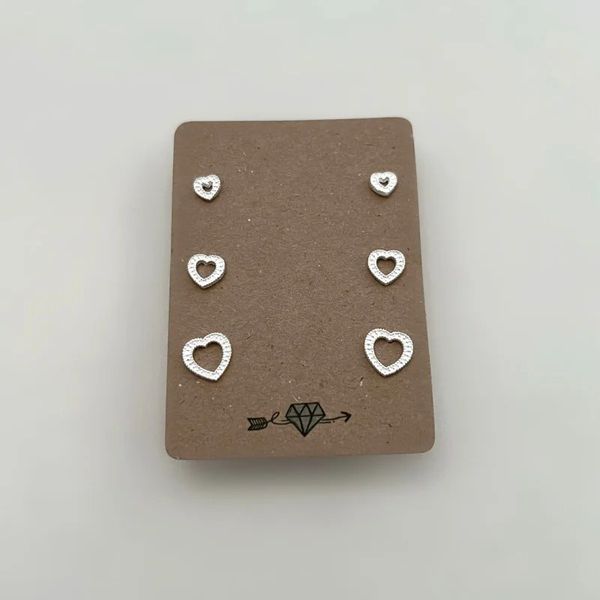 BRINCO TRIO CORAÇÃO PRATA 925 - My Prata Joias